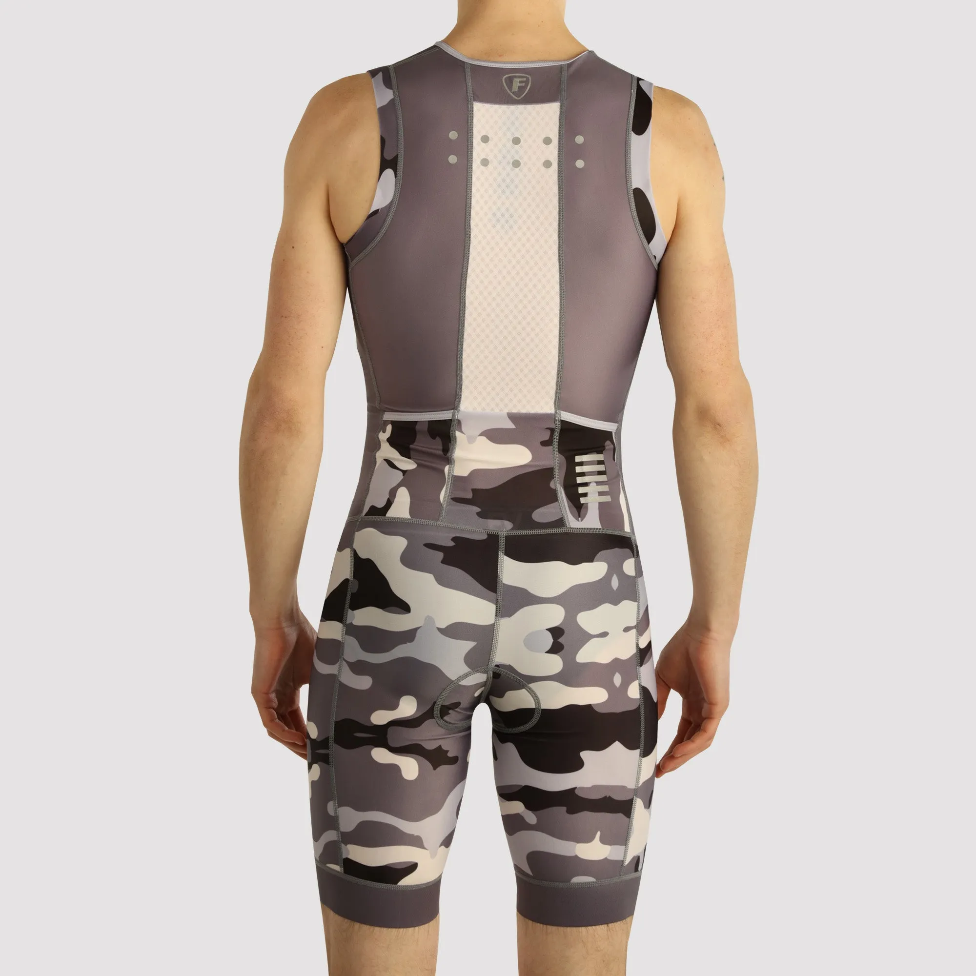 Fdx Camouflage Grey Men's & Boy's Padded Triathlon Suit