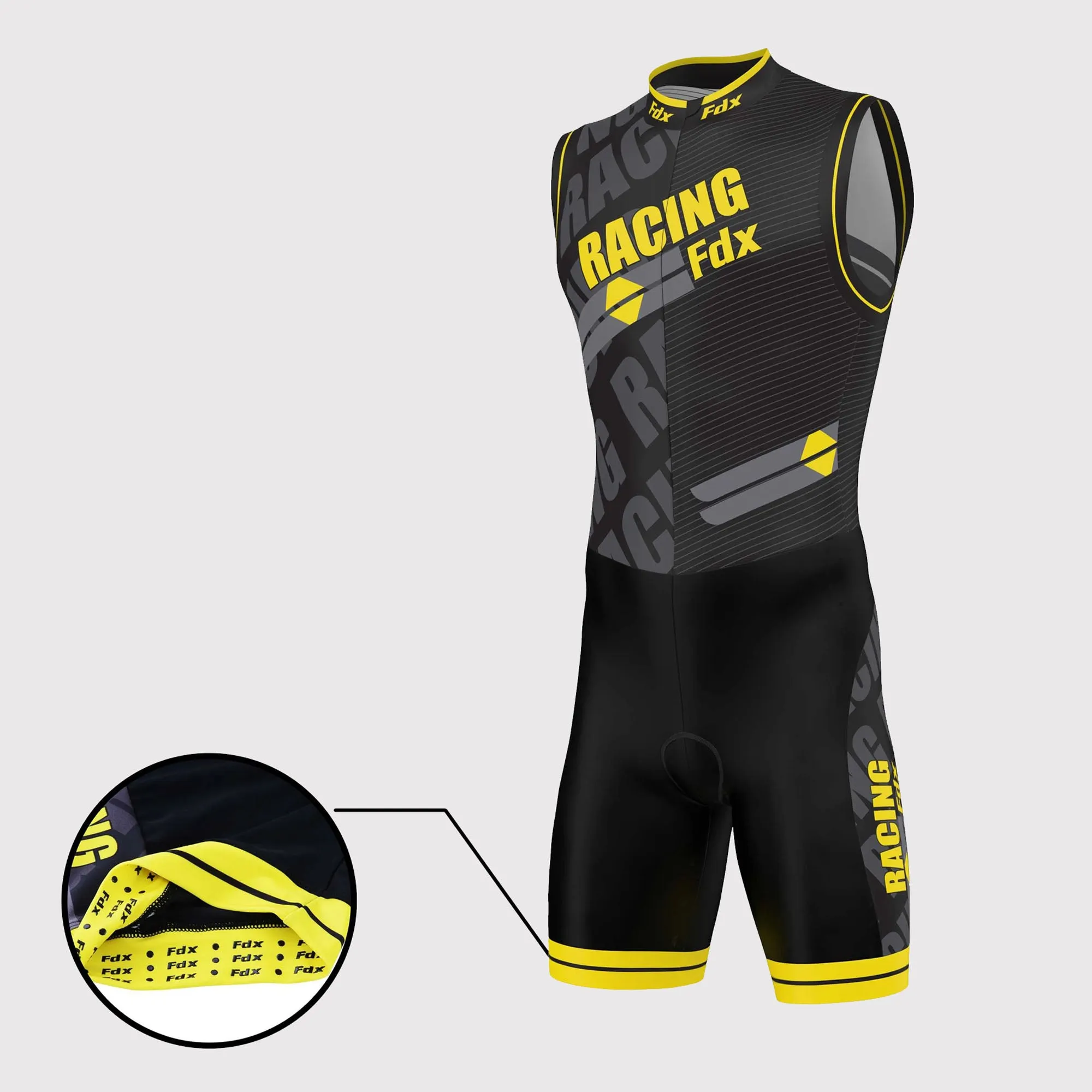 Fdx Core Yellow Men's & Boy's Sleeveless Padded Triathlon Suit