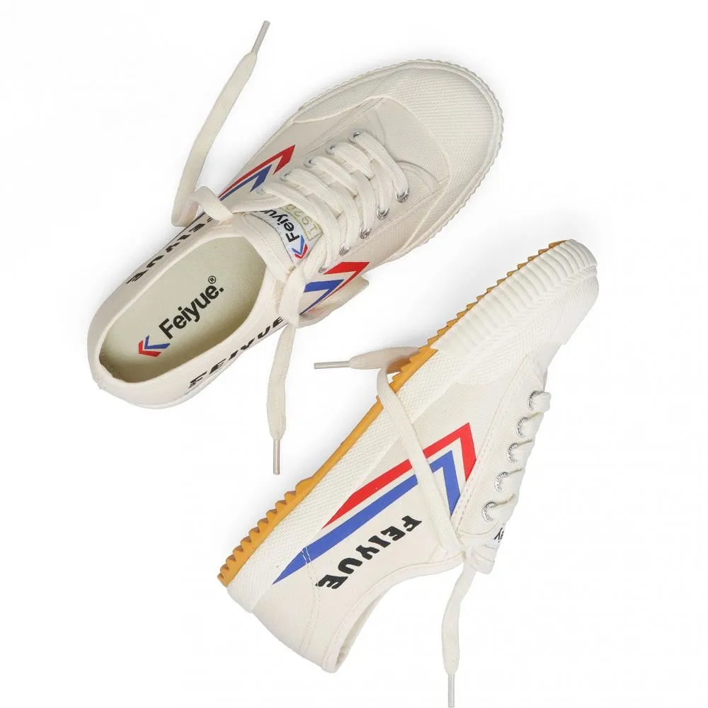 Feiyue Footwear Fe Lo 1920 Canvas Martial Arts/Gym/Lifing Shoes - Ivory / Blue / Red