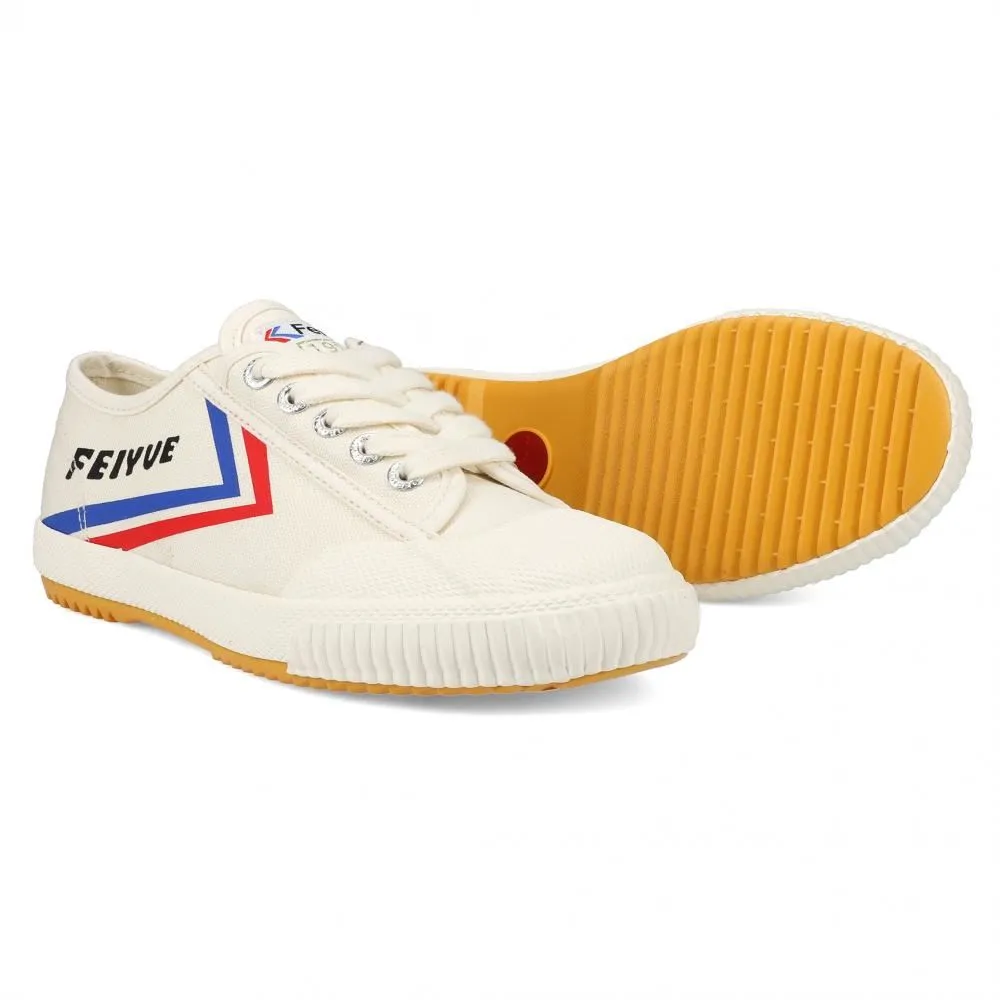 Feiyue Footwear Fe Lo 1920 Canvas Martial Arts/Gym/Lifing Shoes - Ivory / Blue / Red
