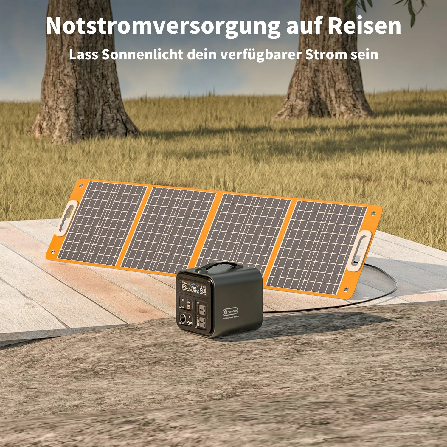 Flashfish TSP100 Foldable Solar Panel | 100W/18V Portable Waterproof USB Energy Solar Cell Charger