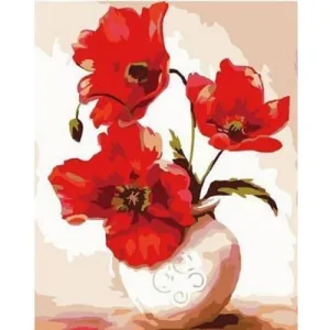 Flowers In Vase - Canvastly DIY Paint By Numbers