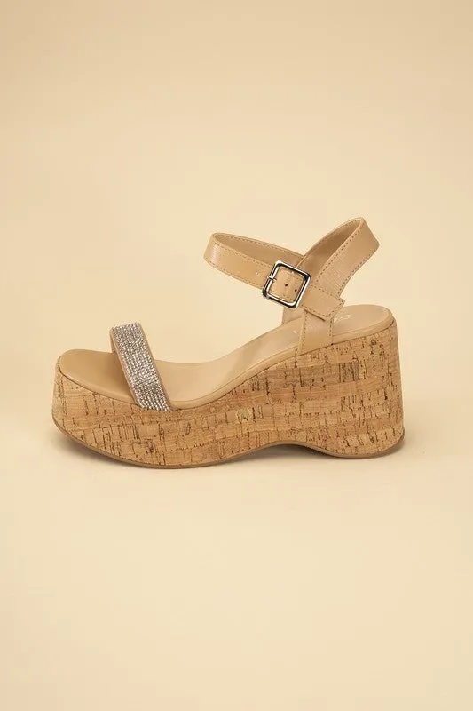 FRAYA-S RHINESTONE STRAP SANDALS