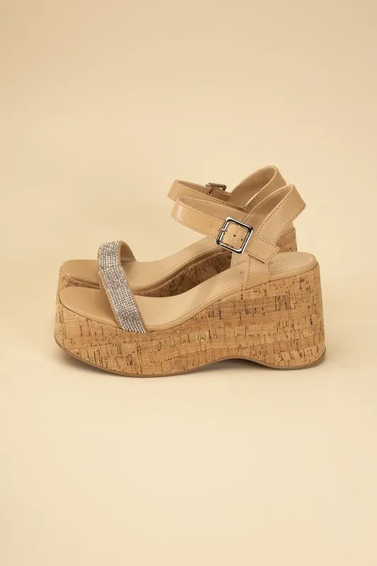 FRAYA-S RHINESTONE STRAP SANDALS