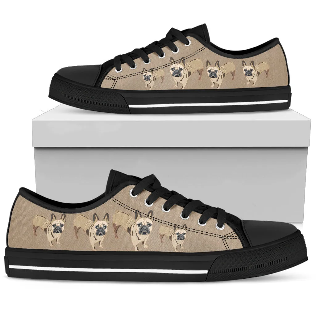 French Bulldog Tan Canvas Shoes