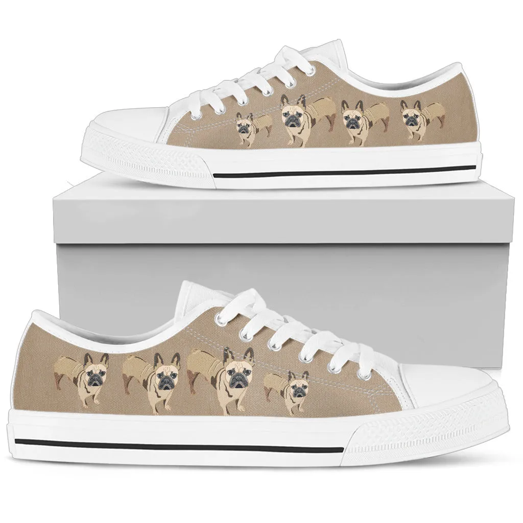 French Bulldog Tan Canvas Shoes