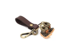 Genuine Leather Miniature Shoes Bag Cowboy Hat Boot Keychain Ring Handcrafted