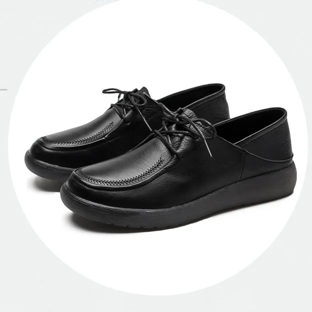 Genuine Leather Slip-on Women's Autumn Comfortable Non-slip Flat Shoes