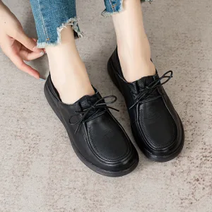Genuine Leather Slip-on Women's Autumn Comfortable Non-slip Flat Shoes
