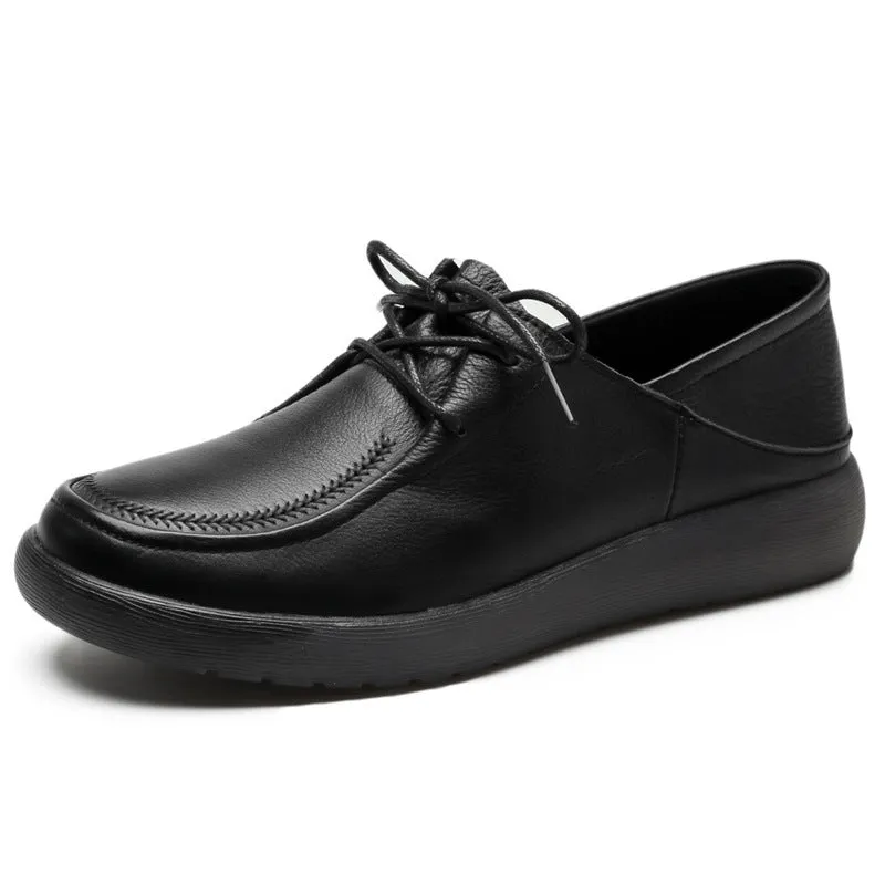 Genuine Leather Slip-on Women's Autumn Comfortable Non-slip Flat Shoes