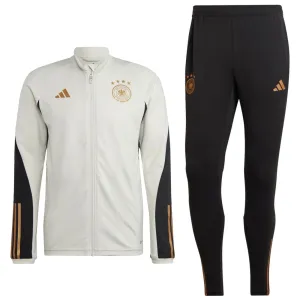 Germany training bench Soccer tracksuit 2022/23 white/black - Adidas