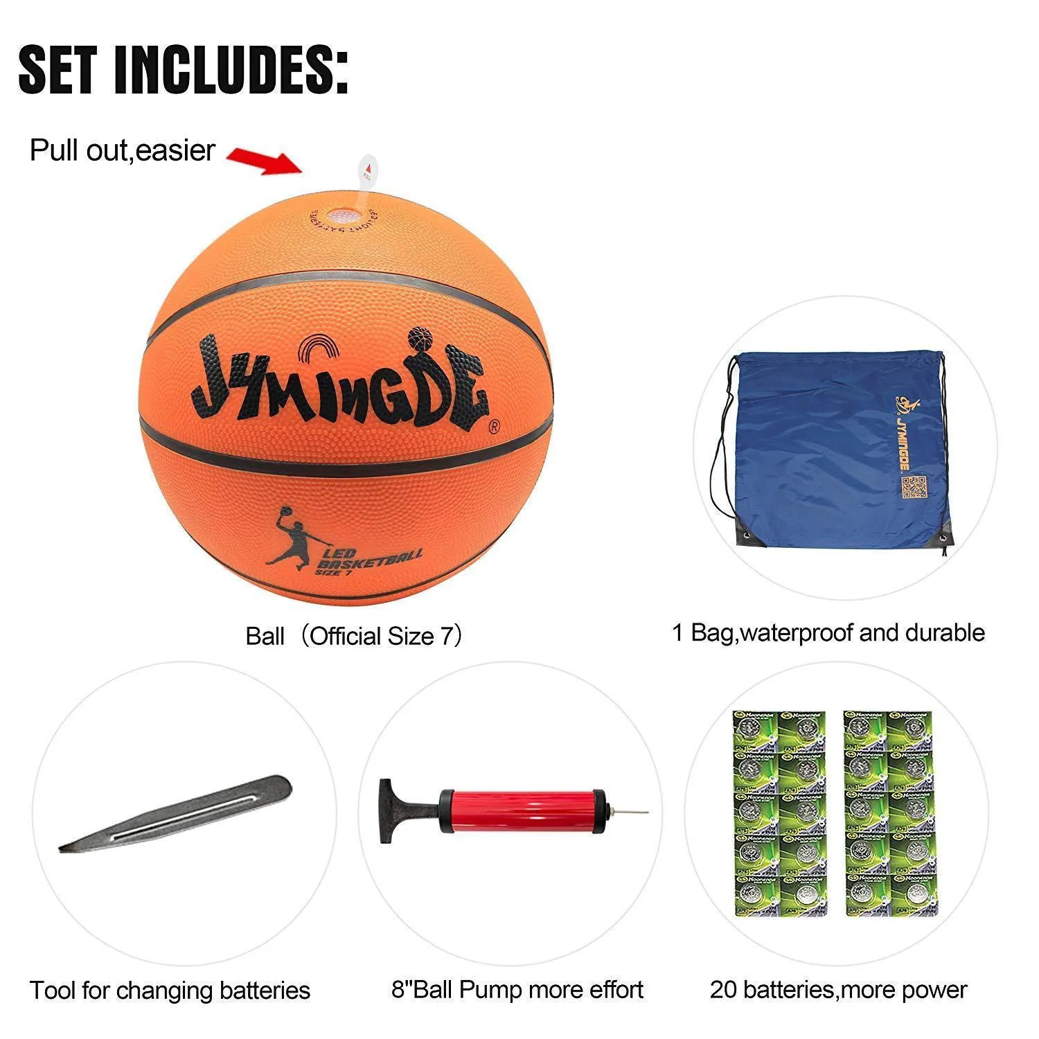 Glow In The Dark High Bright LED Light Up Basketball   Luminous Basketball Net Set