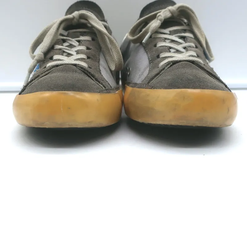 Golden Goose Superstar Low Top Sneakers Gray Canvas & Suede Size 37