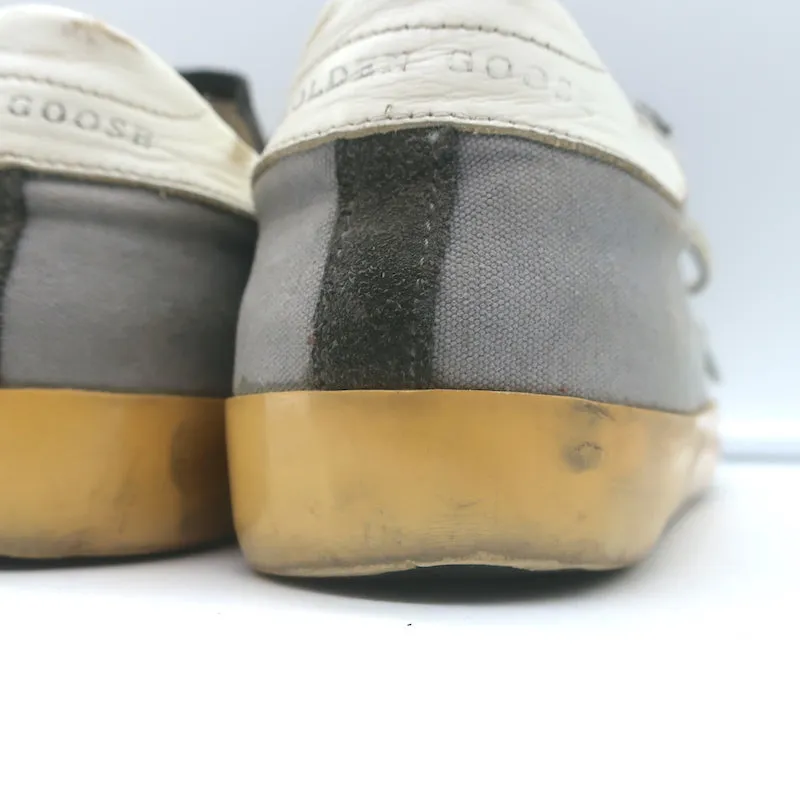 Golden Goose Superstar Low Top Sneakers Gray Canvas & Suede Size 37