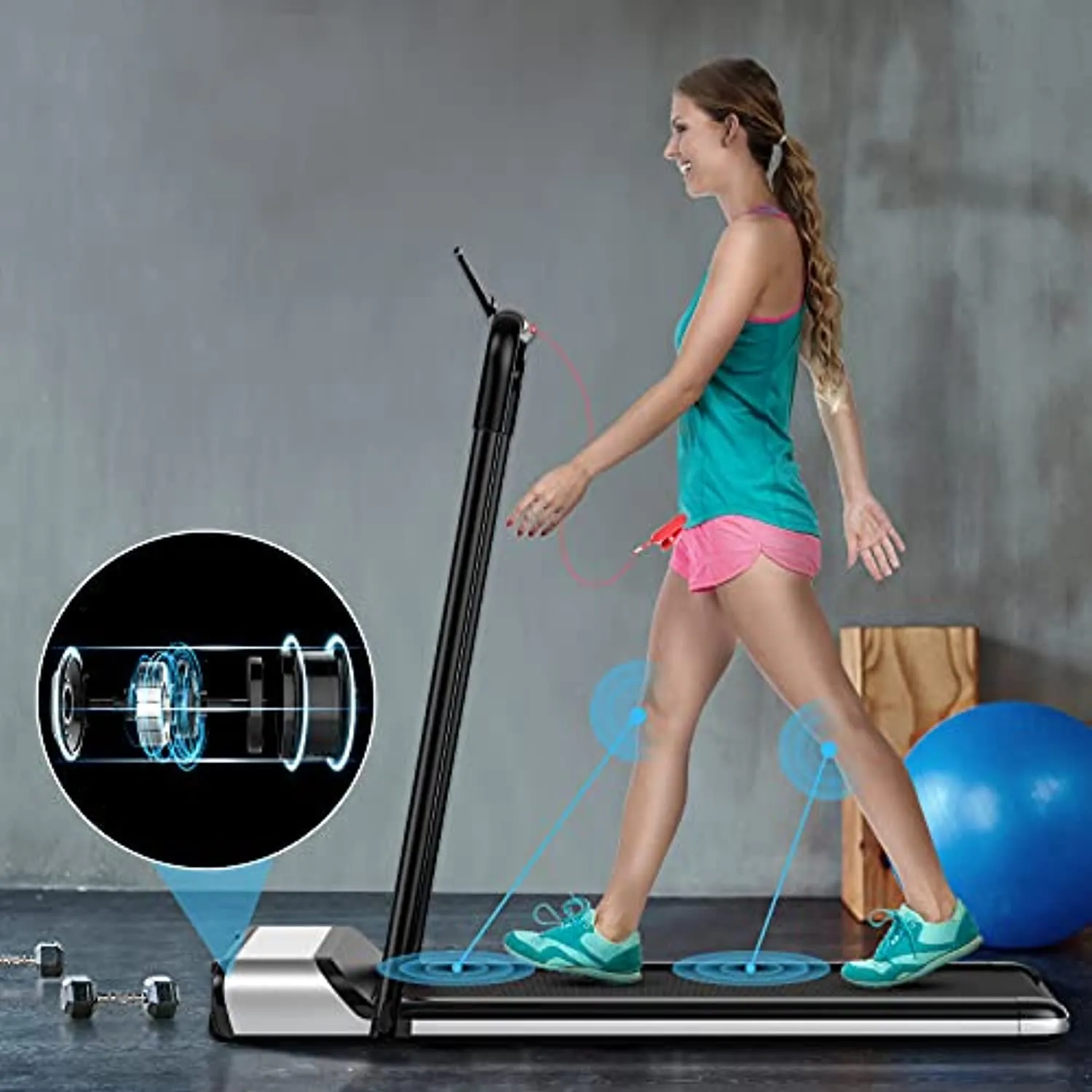 GOPLUS Ultra-Thin Electric Folding Treadmill, Installation-Free Design, Low Noise, Walking Jogging Machine, Superfit Treadmill for Home Use