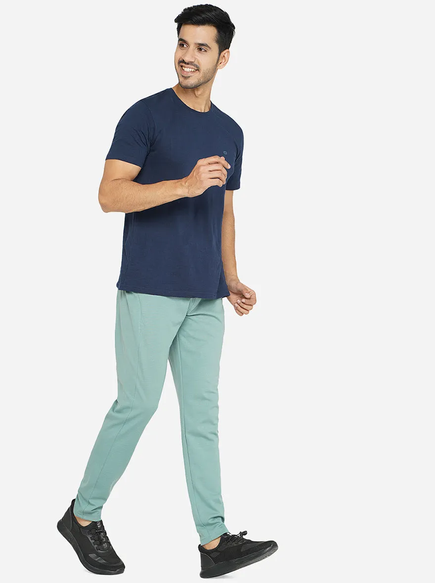Green Solid Slim Fit Track Pant | JadeBlue