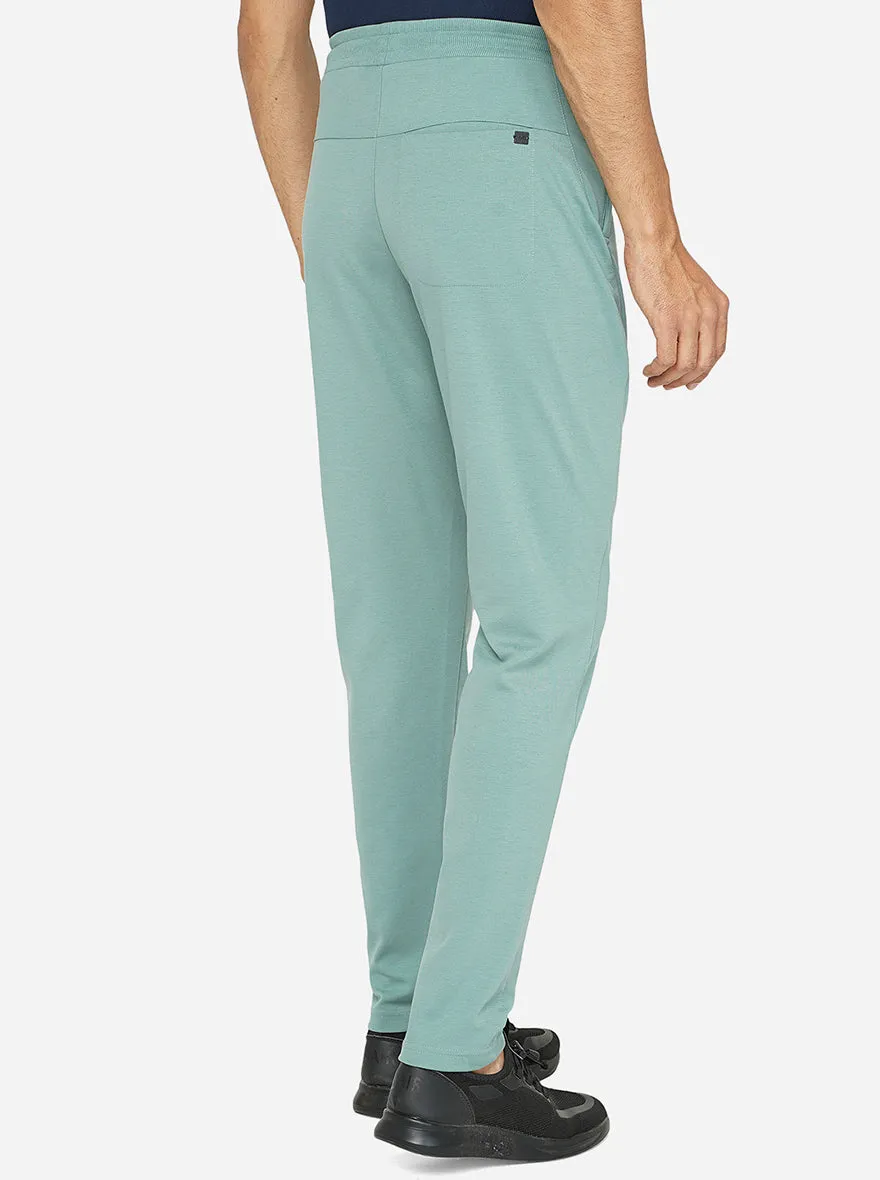 Green Solid Slim Fit Track Pant | JadeBlue