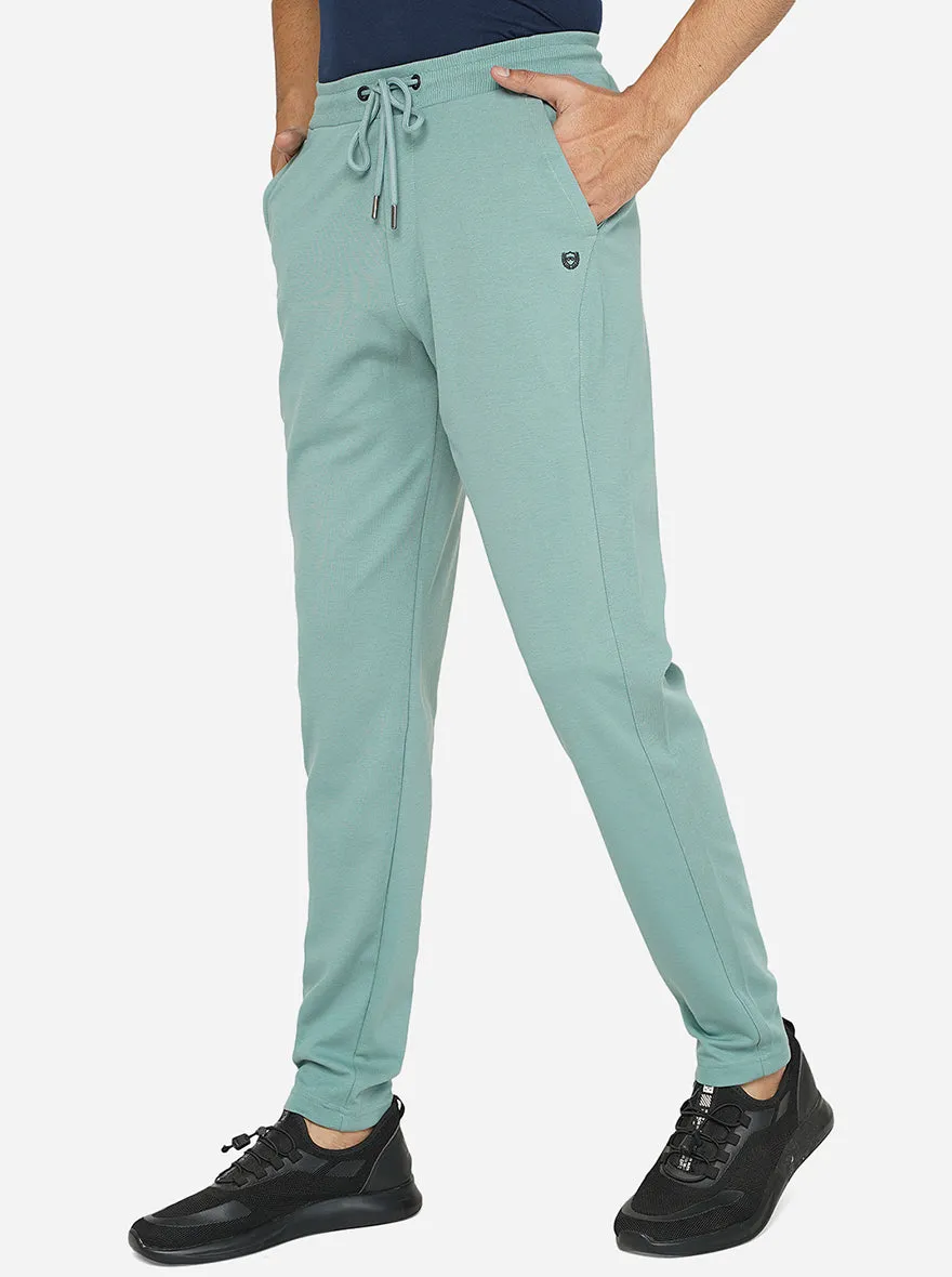 Green Solid Slim Fit Track Pant | JadeBlue