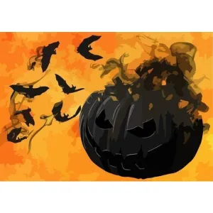 Halloween Pumpkin - Canvastly DIY Paint By Numbers