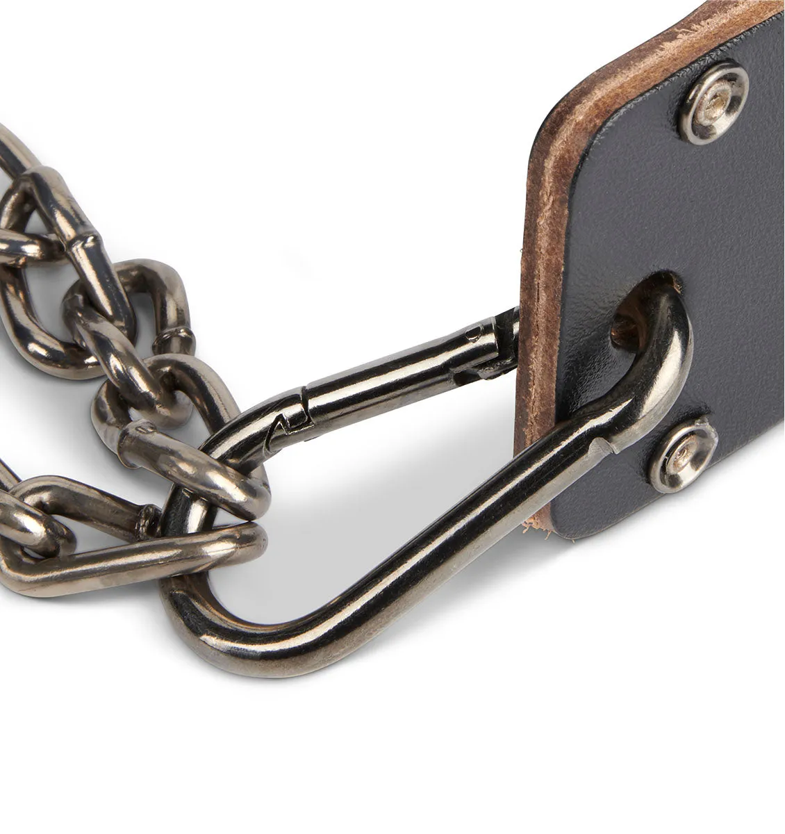 Harbinger 36" Leather Dip Belt Attachment - Gunmetal