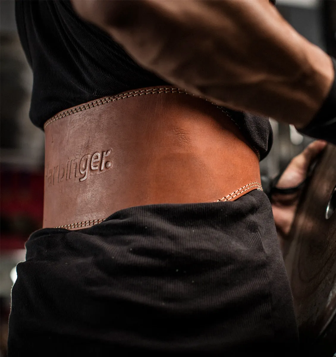 Harbinger 6" Oiled Leather Weight Lifting Belt - Natural
