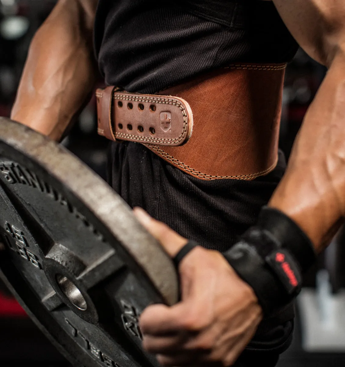 Harbinger 6" Oiled Leather Weight Lifting Belt - Natural