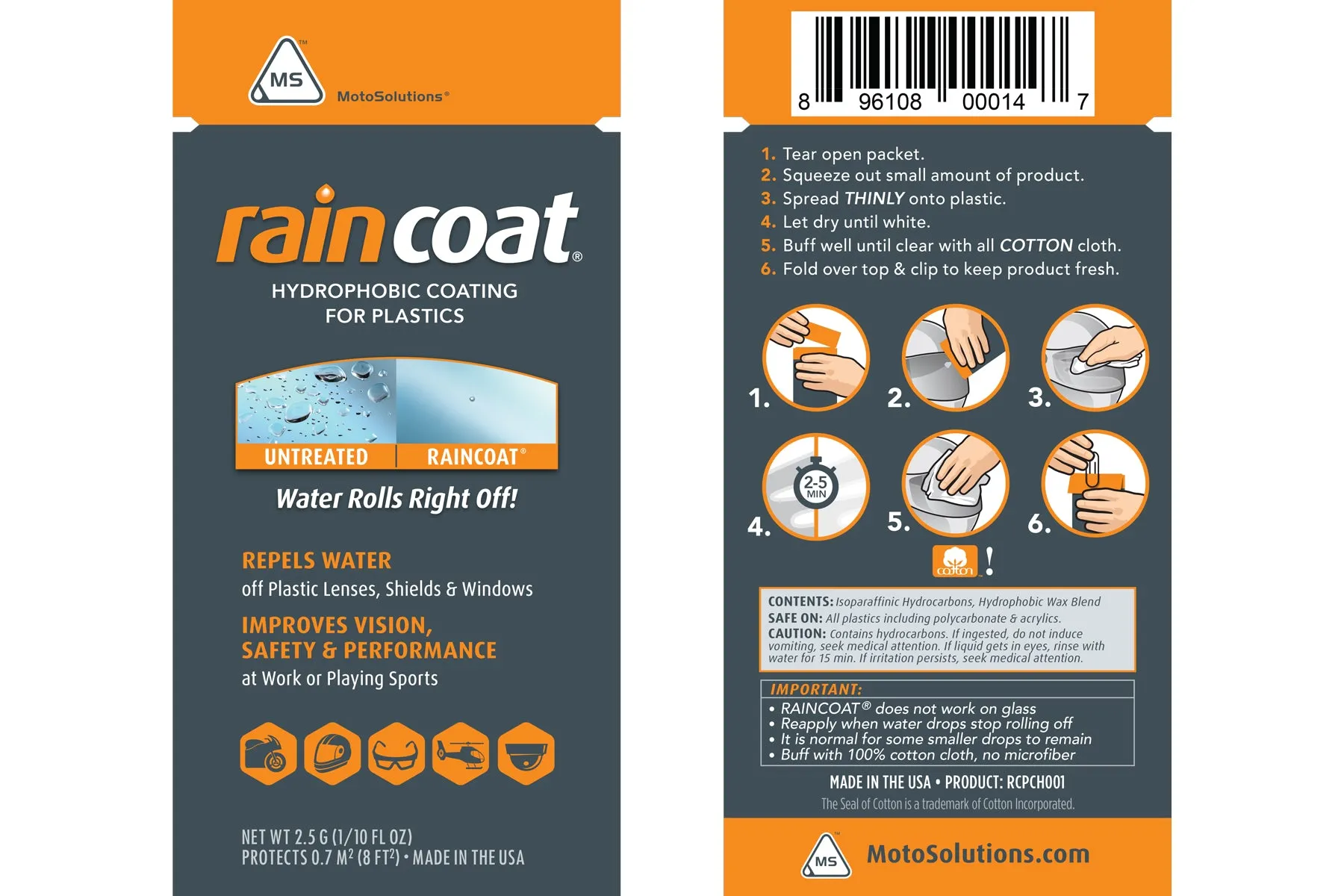 Helmet Maintenance:-  Rain Coat / Rain Proofing Cream (3 pcs)