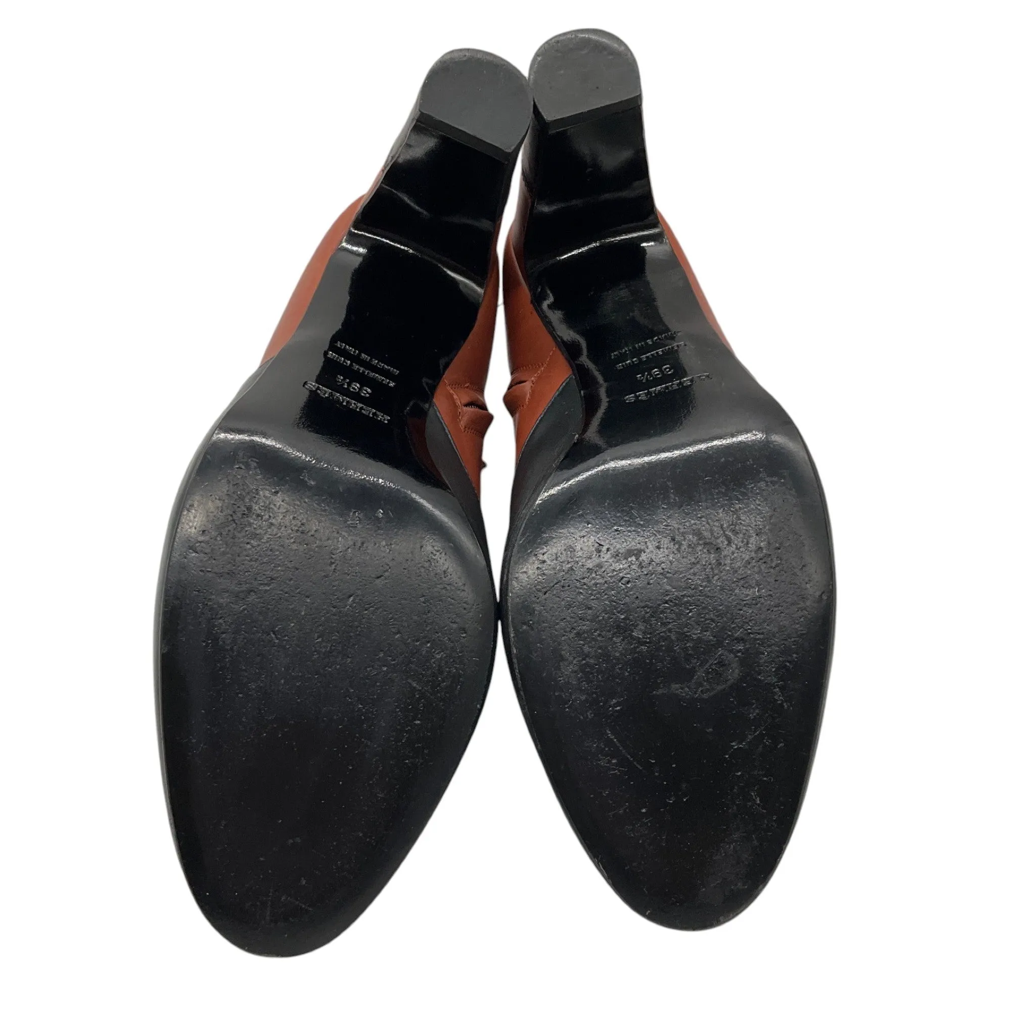 Hermes Brown / Black Two-Tone Round Toe Leather Ankle Booties