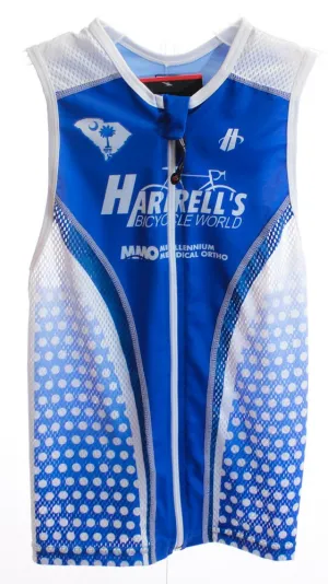 HINCAPIE FLUID Men's Triathlon Top XS Cycling Sleeveless Jersey Blue/White NEW