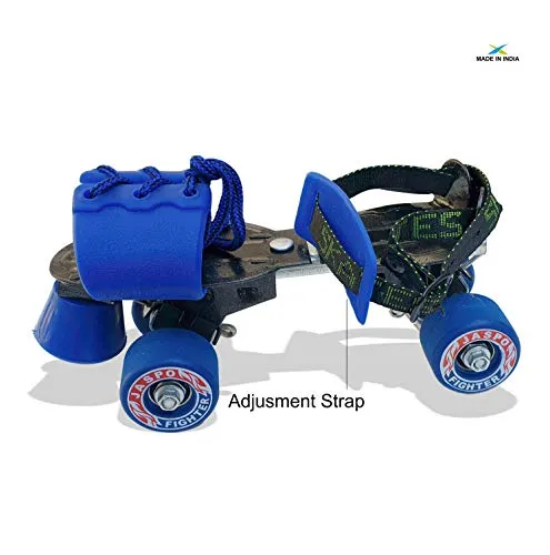 Jaspo Fighter Adjustable Rubber Wheel Skates for Senior (Blue)