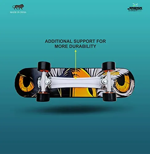 jaspo Power Kids Fiber Skateboard for Beginners (Black, 6 Years & Above, 26" inches)