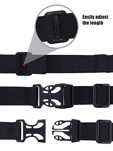 Jovitec 2 Pieces Race Number Belt with 6 Gel Loops for Running Cycling Triathlon Marathon (Black)