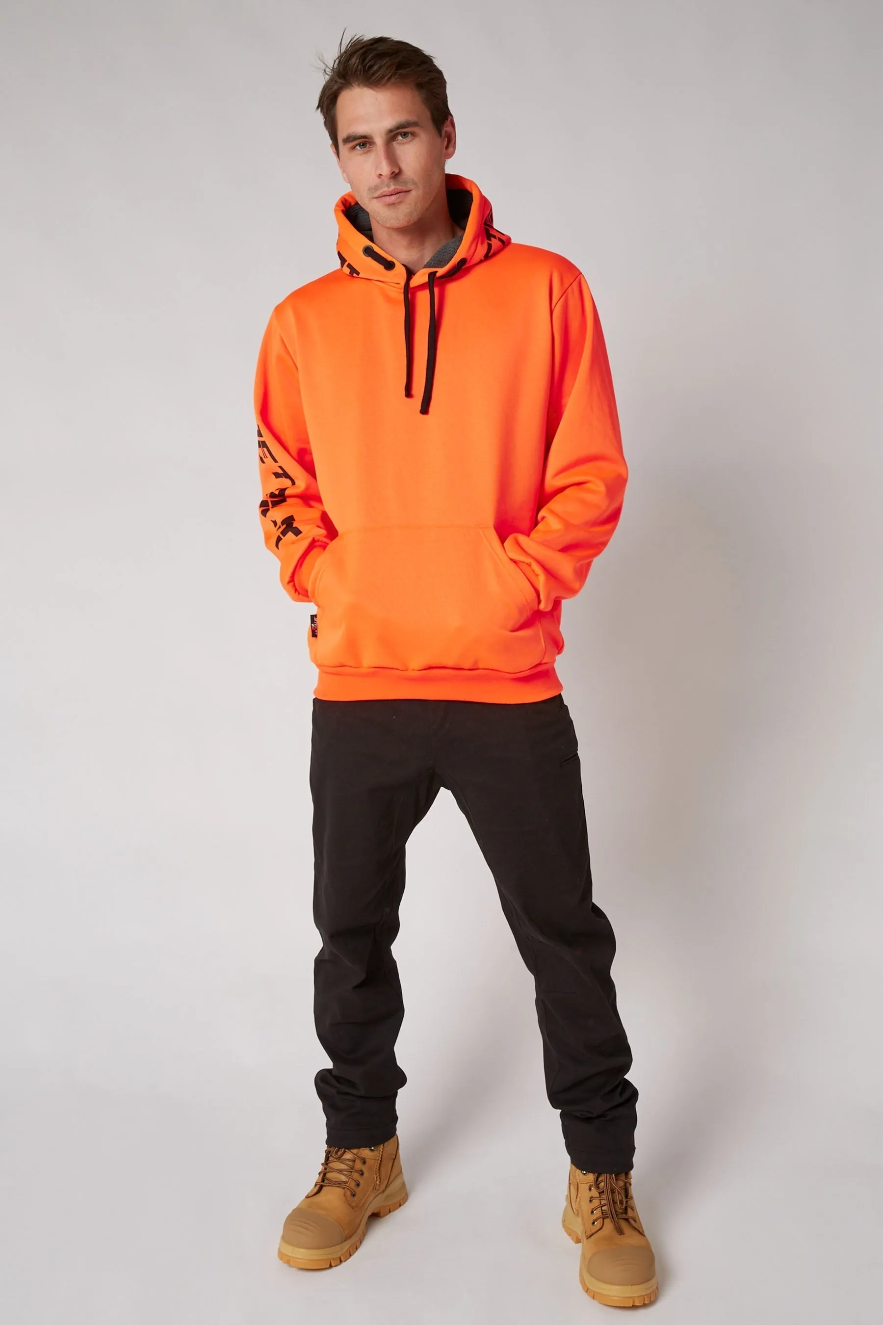 JP Sparked Mens Pullover Hoodie - Hi Vis Orange