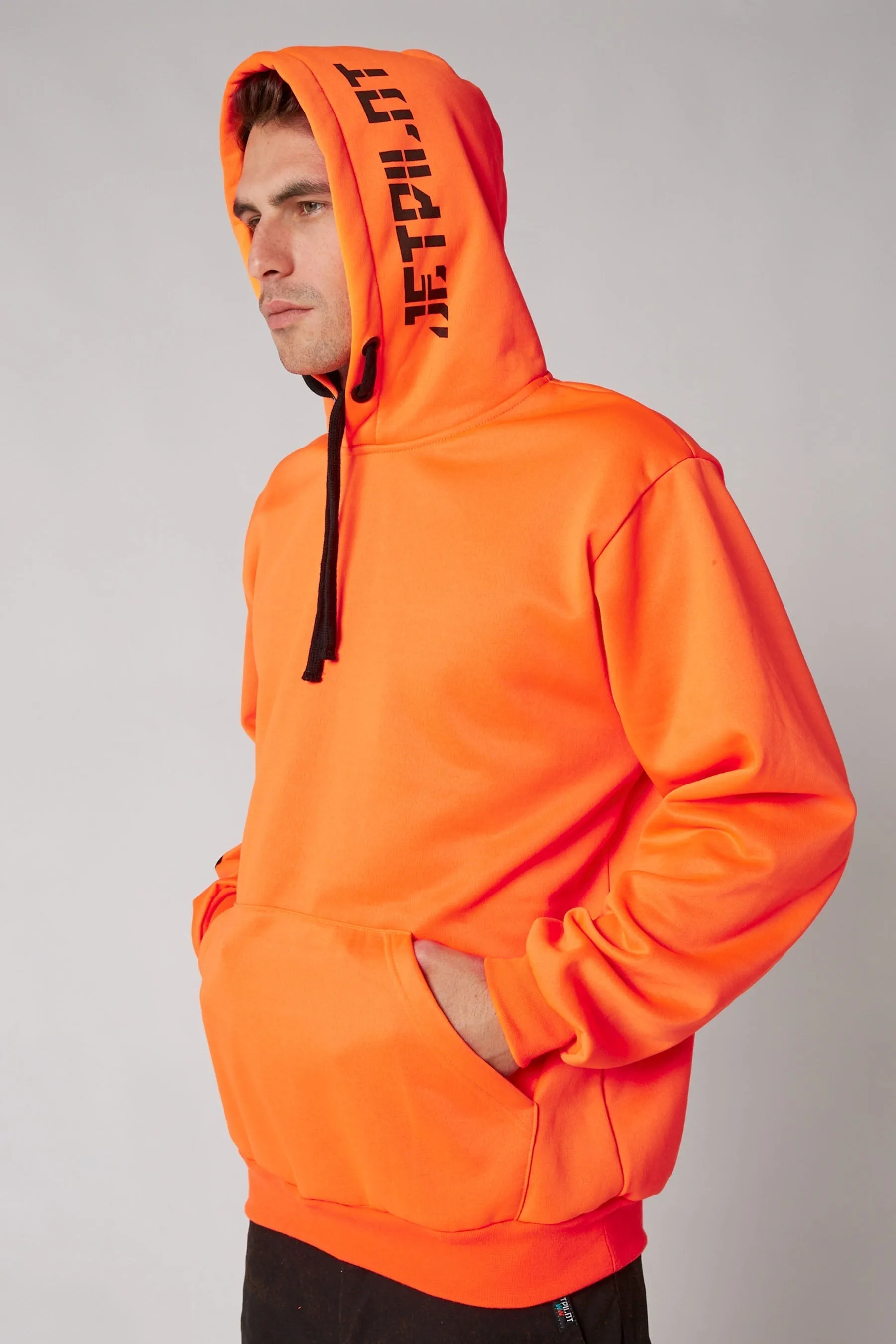 JP Sparked Mens Pullover Hoodie - Hi Vis Orange