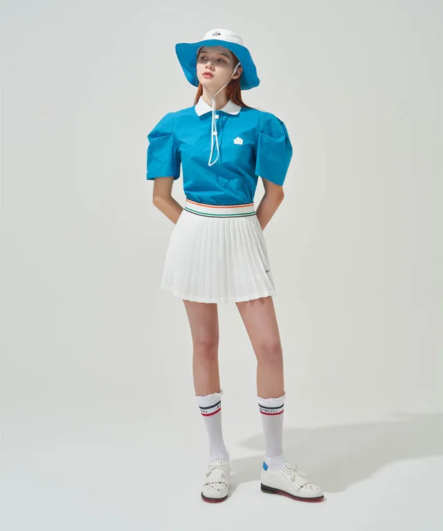 KANDINI Canvas Tassel Loafer Spikeless Golf Shoes - White/Blue