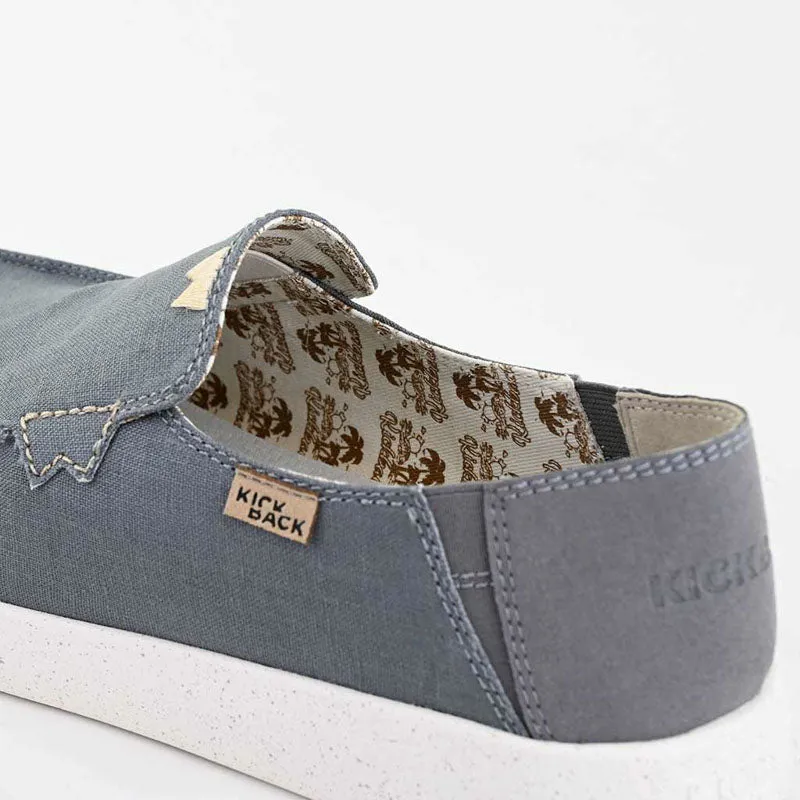 KICKBACK Barbeach Linen Shoes in Blue Grey
