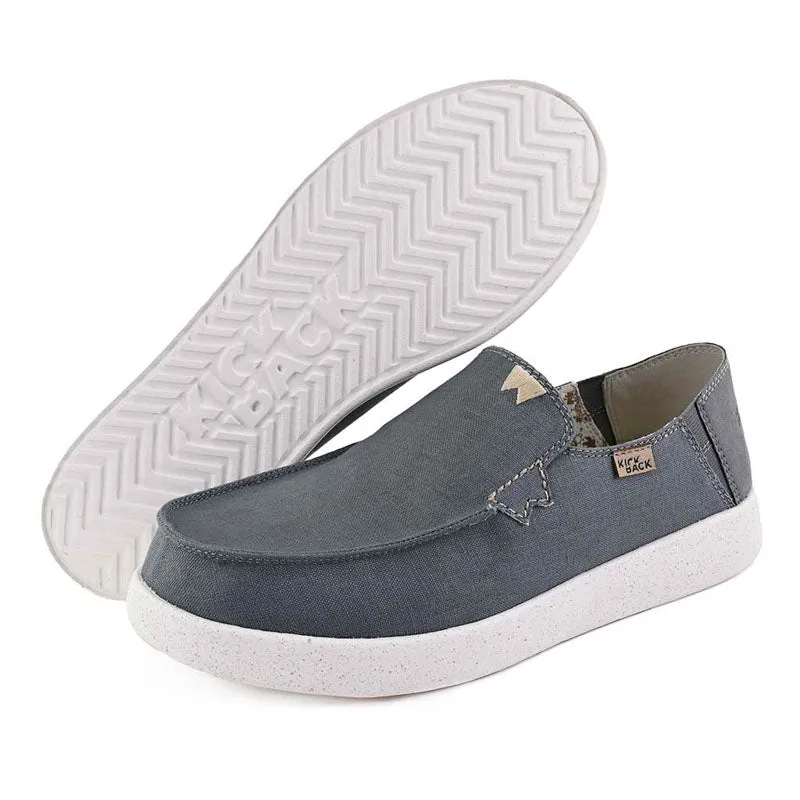 KICKBACK Barbeach Linen Shoes in Blue Grey