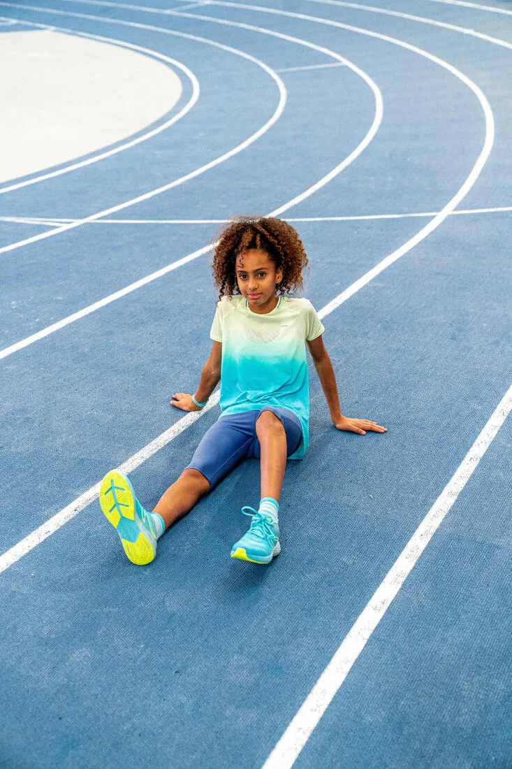 Kids' cropped bottoms-KIPRUN dry denim