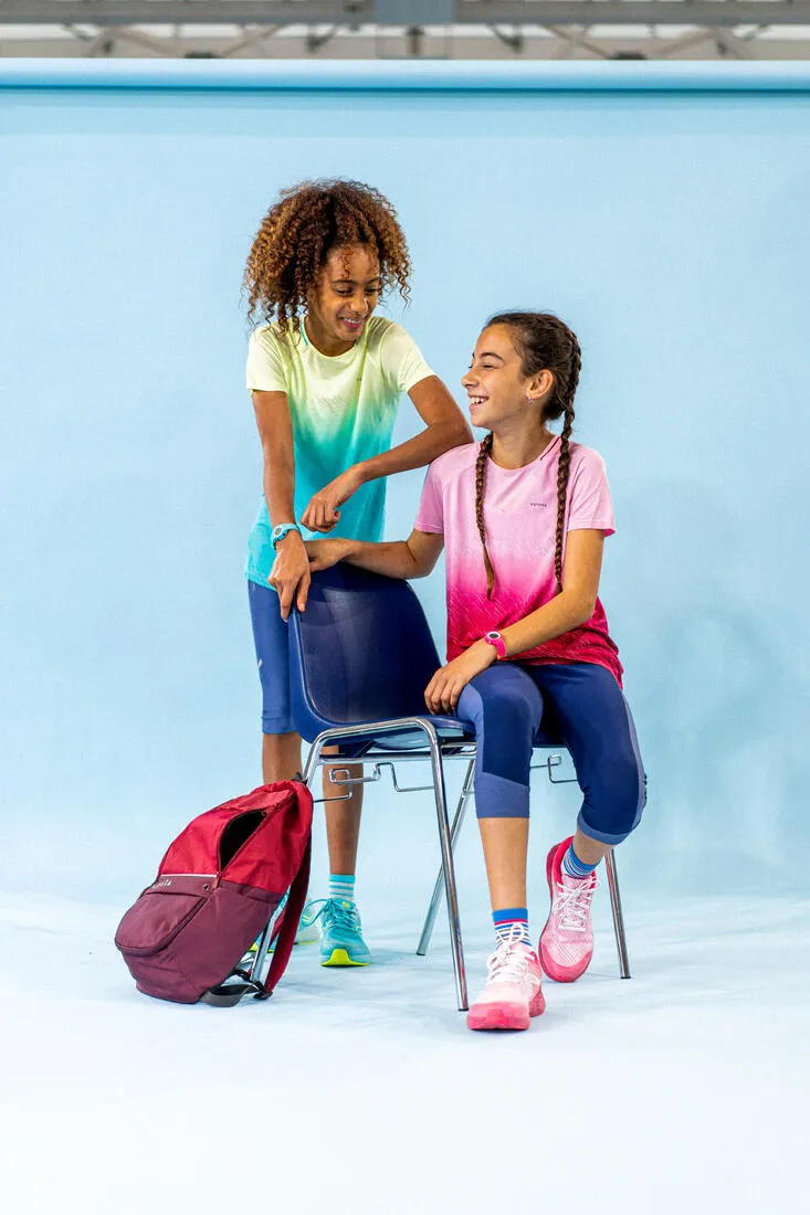 Kids' cropped bottoms-KIPRUN dry denim