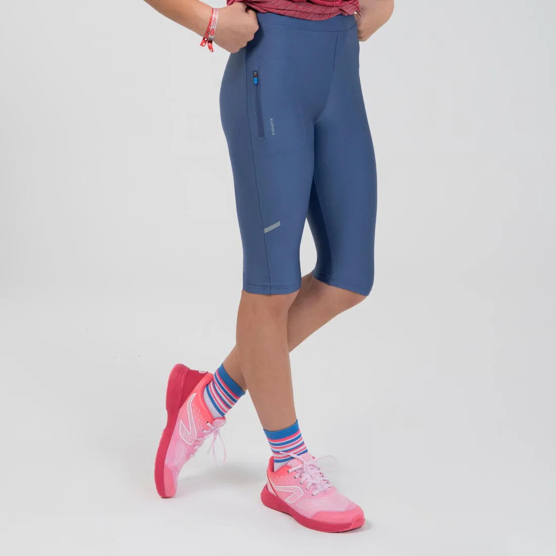Kids' cropped bottoms-KIPRUN dry denim