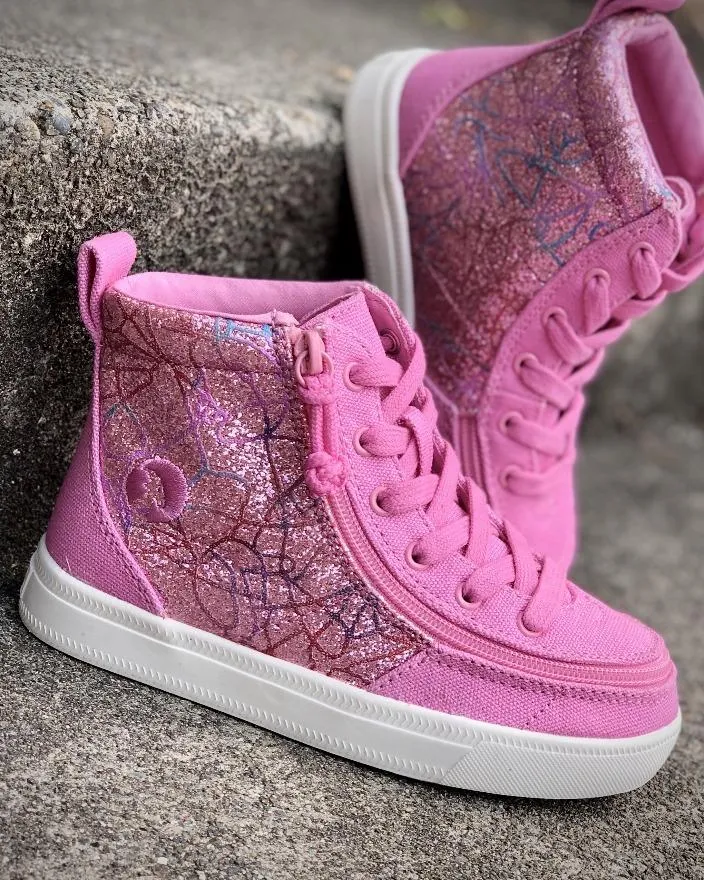 Kids' Pink Printed Billy Classic Lace Highs