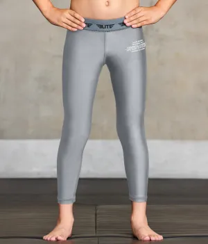 Kids' Plain Gray Compression Training Spat Pants