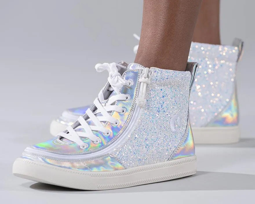 Kids' Unicorn Metallic Glitter Billy Classic Lace Highs