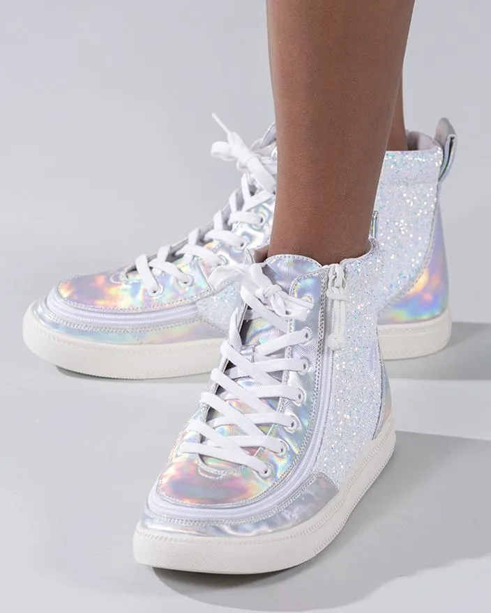 Kids' Unicorn Metallic Glitter Billy Classic Lace Highs