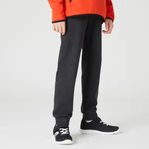 Kids' Unisex Straight-Cut Cotton French Terry Jogging Bottoms 100 Dark Grey Marl