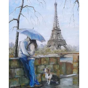 Kiss By The Eiffel - Canvastly DIY Paint By Numbers
