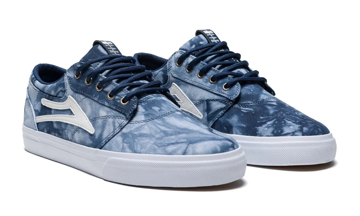 LAKAI SKATE SHOES: GRIFFIN. Navy Tie dye Textile - Vegan. Size 6