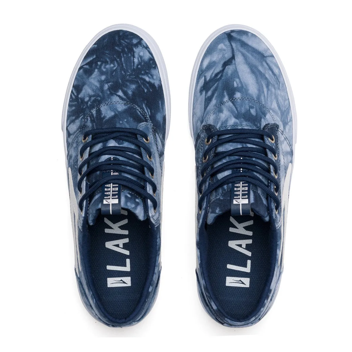 LAKAI SKATE SHOES: GRIFFIN. Navy Tie dye Textile - Vegan. Size 6