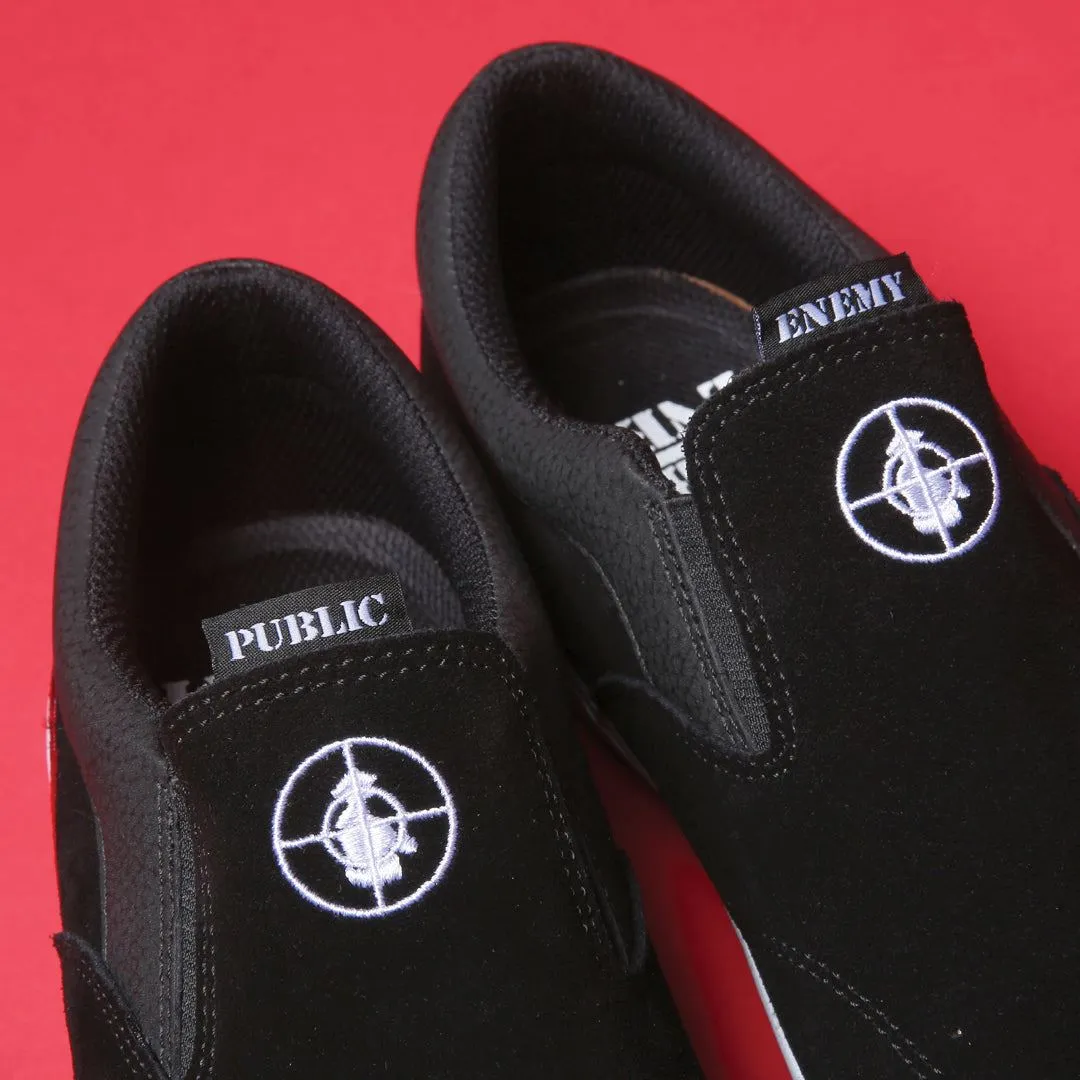 Lakai x Public Enemy Owen VLK Skate Shoes - Black / Red