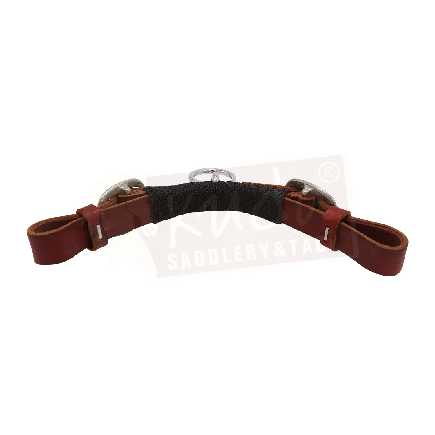 Leather Curb - Braided with a Metal Piece